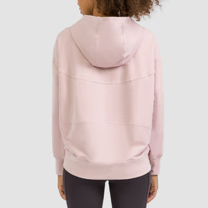 Ladies Oversized Pullover Plain Cottony-Soft Handfeel Hoodie Sweatshirt Top Jumper