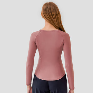 YOGA Women's Seamless Long Sleeve Running Top Gym Sports Workout Casual T-Shirts