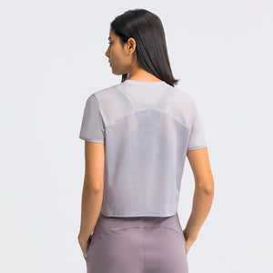 Workout Running Tshirts for Women - Fitness Athletic Yoga Tops Exercise Gym Shirts