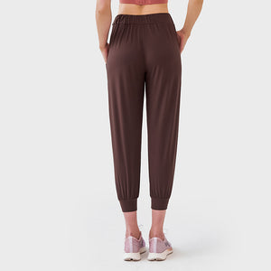 YOGA Women's Stretch Drawstring Sweatpants Joggers Trousers Casual Travel Pants with Pockets