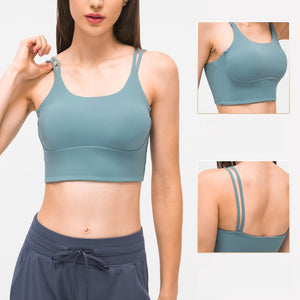 MAYLIFY Women's Longline Yoga Bra Fitness Straps Wirefree Padded Sports Bra