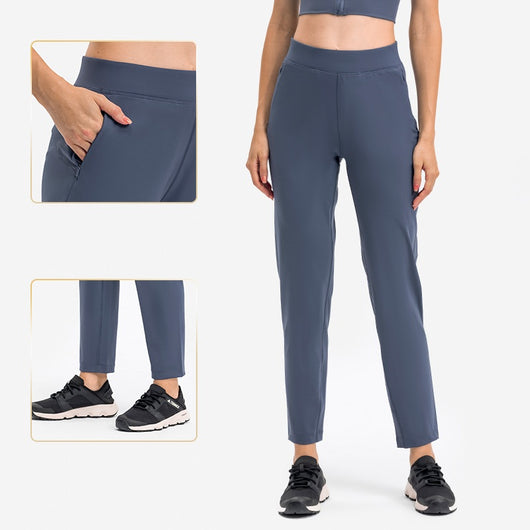 Women's Track Pants Athletic Running Sweatpants with Zipper Pockets Sports Jogging Sweat Pants Straight Leg