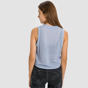 MAYLIFY YOGA Summer Gym Sleeveless Vest Tops for Women Light  Running Top Loose V-Neck Yoga Shirt