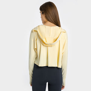 Womens Full Zip Hoodie Running Jacket long sleeve Workout Sports Shirts Yoga Training Tops  Sun Protection with Thumb Holes