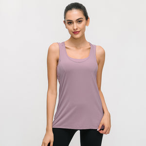 Women's Yoga Sleeveless Sport Tank Tops Workout Vest with bra Sportswear Training Baggy Exercise Gym Fitness Athletic Tee Shirt