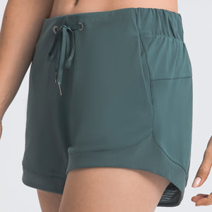 Performance Workout Women's Athletic Running Fitness Blank Plain Gym Shorts Women Active Shorts with Pockets