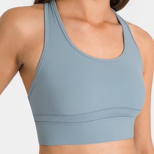 MAYLIFY Racerback Sports Bra for Women- Padded Seamless Activewear Bras for Yoga Gym Workout Fitness