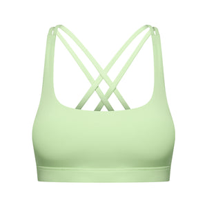 YOGA Women's Support Sports Bra Strappy Back Wirefree Removable Cups Longline Yoga Crop Top Bra