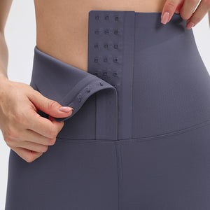 Yoga Pants Ladies High Waist Coated Sports Fitness Shorts Breasted Abdominal Sweat Pants Corset