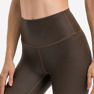 MAYLIFY Women's Fashion Coated Faux Leather Legging High Waist Pants Workout Tights