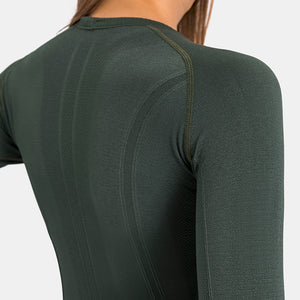 YOGA Women's Seamless Long Sleeve Running Top Gym Sports Workout Casual T-Shirts with Thumb Holes