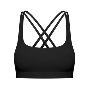 YOGA Women's Support Sports Bra Strappy Back Wirefree Removable Cups Longline Yoga Crop Top Bra