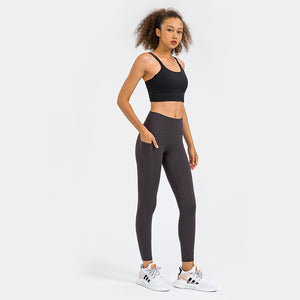 Yoga Pants with Pockets, Tummy Control, Workout Running Leggings with Pockets for Women