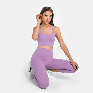 MAYLIFY Strappy Sports Bras-Criss Cross Back Workout Padded Wireless Yoga Bra