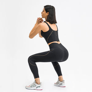 MAYLIFY Women Sports Bra Longline Crop Tank Top Padded Workout Running Yoga