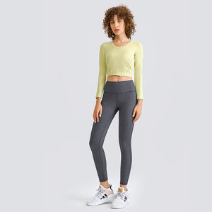 YOGA Women's Seamless Long Sleeve Running Top Gym Sports Workout Casual T-Shirts