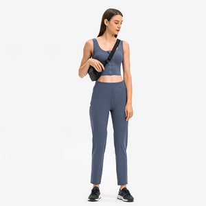 Women's Track Pants Athletic Running Sweatpants with Zipper Pockets Sports Jogging Sweat Pants Straight Leg