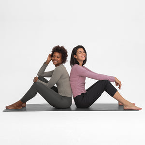 Women's long sleeve round neck sports Running fitness top slim fit breathable yoga cross fold long sleeve