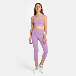 MAYLIFY Strappy Sports Bras-Criss Cross Back Workout Padded Wireless Yoga Bra