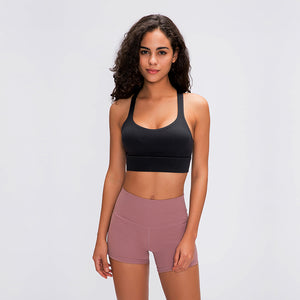 Longline Sports Bra Gym Athletic Fitness Clothing Padded Sexy High Strength Strappy Womens Yoga Bra