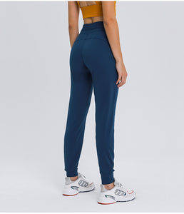 Women Breathable Drawstring Wide Leg Trousers Workout Fitness Slim Fit Side Pockets Sport Pants Jogger Sweatpants