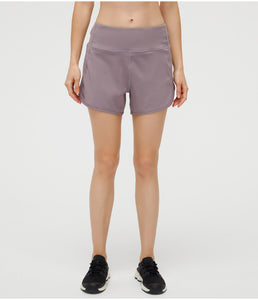 MAYLIFY Women's Athletic Shorts High Waisted Running Shorts zipper back Pocket Sporty Shorts Gym Elastic Shorts