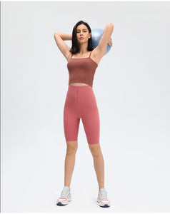 Yoga Pants Ladies High Waist Coated Sports Fitness Shorts Breasted Abdominal Sweat Pants Corset