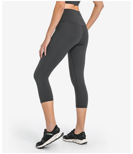 MAYLIFY Breathable Women High Elastic Yoga Pants Tights Quick Dry Sports Solid Color Leggings with Pocket