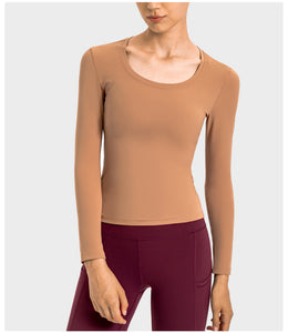 MAYLIFY Women's Seamless Long Sleeve Running Top Gym Sports Workout Casual T-Shirts
