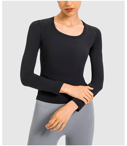 MAYLIFY Women's Seamless Long Sleeve Running Top Gym Sports Workout Casual T-Shirts