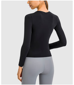 MAYLIFY Women's Seamless Long Sleeve Running Top Gym Sports Workout Casual T-Shirts