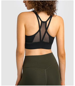 MAYLIFY Sports Bra for Women Criss-Cross Back Padded Strappy Sports Bras Medium Support Yoga Bra with Removable Cups
