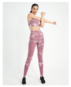 Workout Outfits for Women 2 Piece Ribbed Seamless Crop Tank High Waist Yoga Leggings Sets