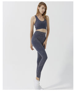 MAYLIFY Yoga Outfits 2 Piece High Waisted Leggings with Sports Bra Gym Clothes Sets