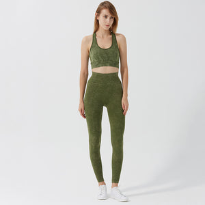 MAYLIFY Yoga Outfits 2 Piece High Waisted Leggings with Sports Bra Gym Clothes Sets