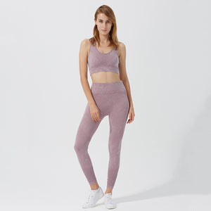 MAYLIFY Yoga Outfits 2 Piece High Waisted Leggings with Sports Bra Gym Clothes Sets