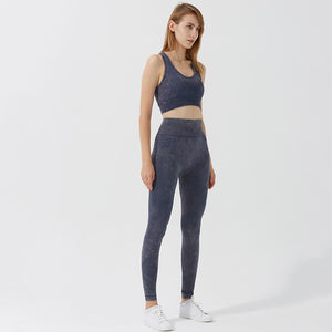 MAYLIFY Yoga Outfits 2 Piece High Waisted Leggings with Sports Bra Gym Clothes Sets