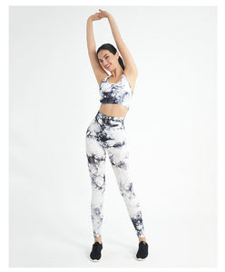 Workout Outfits for Women 2 Piece Ribbed Seamless Crop Tank High Waist Yoga Leggings Sets