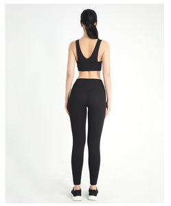 Workout Sets Ribbed Tank 2 Piece Seamless High Waist Gym Outfit Yoga Shorts Sets