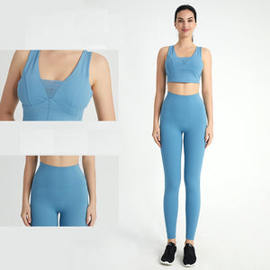 Workout Sets Ribbed Tank 2 Piece Seamless High Waist Gym Outfit Yoga Shorts Sets