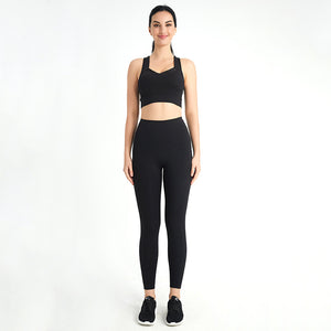 Women 2 Piece Workout Outfits Sports Bra Seamless Leggings Yoga Gym Activewear Set