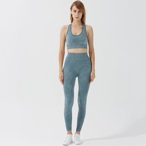 MAYLIFY Yoga Outfits 2 Piece High Waisted Leggings with Sports Bra Gym Clothes Sets
