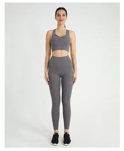 Women 2 Piece Workout Outfits Sports Bra Seamless Leggings Yoga Gym Activewear Set