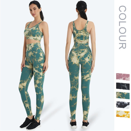 Workout Outfits for Women 2 Piece Ribbed Seamless Crop Tank High Waist Yoga Leggings Sets