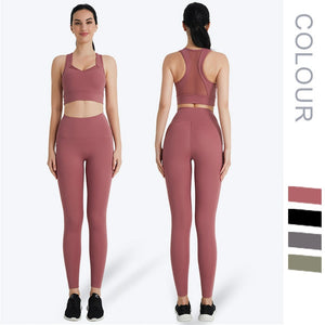 Women 2 Piece Workout Outfits Sports Bra Seamless Leggings Yoga Gym Activewear Set