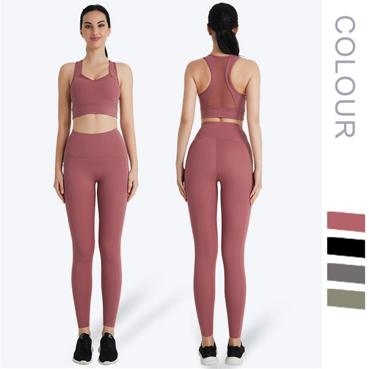 Women 2 Piece Workout Outfits Sports Bra Seamless Leggings Yoga Gym Activewear Set