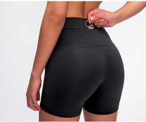 High Waist Crotchless Yoga Sport Shorts With Pockets Women Running Workout Fitness Sport Gym Clothing