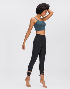 Yoga tights Cropped Women Pants Skin-Friendly bandage dance pants breathable sports high-waisted shaping sports pants