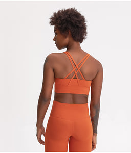 MAYLIFY Strappy Sports Bra for Women Sexy cross for Yoga Running Athletic Gym Workout Fitness