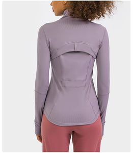 Women's Running Jacket Slim Fit and Cottony-Soft Handfeel Sports Tops with Full Zip Side Pocket